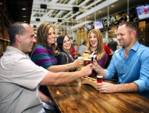 Group enjoying local micro brews (2)