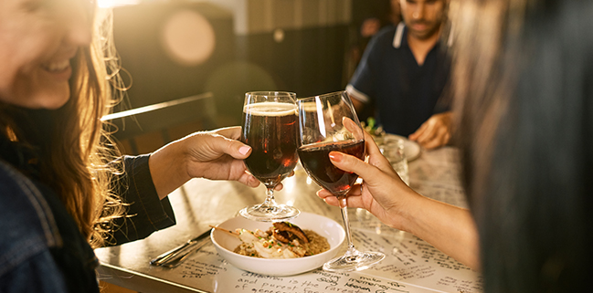 Toasting wine glasses