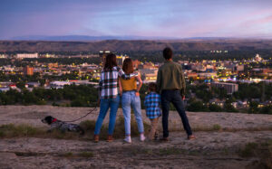 View of city on Rims