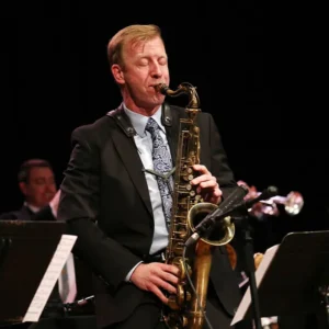 Scott Jeppesen playing saxaphone